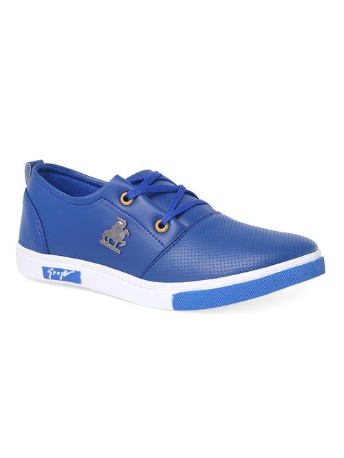 blue leatherette lace up sneaker - 14916591 - Very Small Image - 1