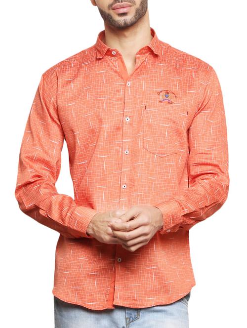 orange cotton casual shirt - 14916851 - Very Small Image - 1