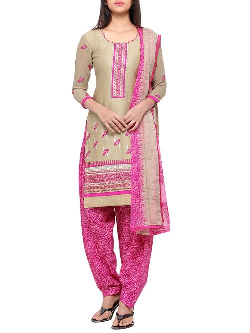 embroidered unstitched salwar suit - 14916877 - Very Small Image - 1