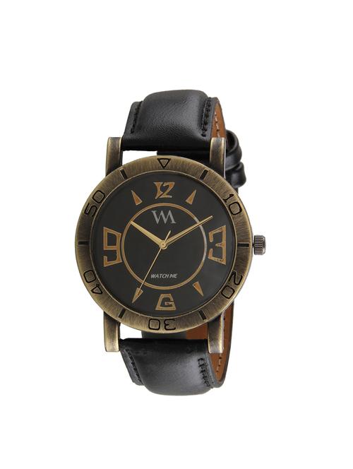 watch me black dial black leather watch for men wmal-304 - 14918674 - Very Small Image - 1