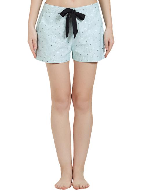 light blue printed cotton shorts - 14921326 - Very Small Image - 1