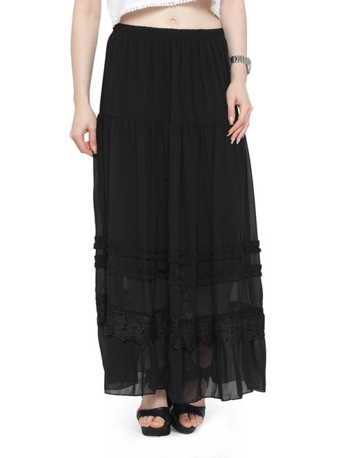 black chiffon maxi skirt - 14921458 - Very Small Image - 1