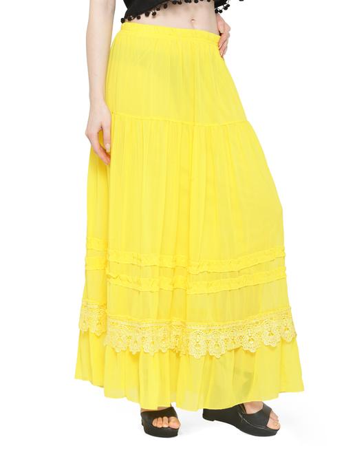 yellow chiffon maxi skirt - 14921460 - Very Small Image - 1