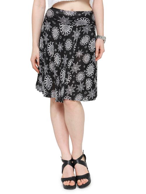 black chiffon flared skirt - 14921514 - Very Small Image - 1