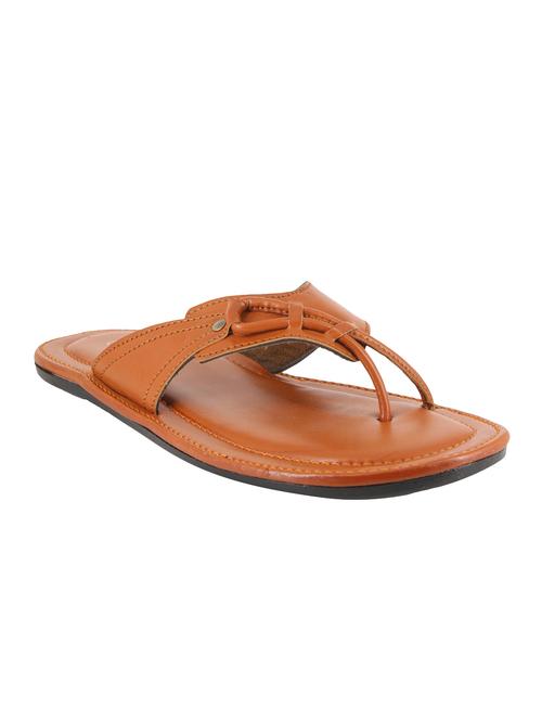 tan leatherette toe separator slipper - 14922348 - Very Small Image - 1