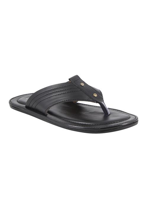 black leatherette toe separator slipper - 14922351 - Very Small Image - 1