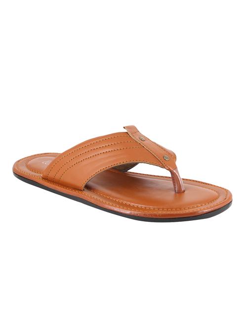 tan leatherette toe separator slipper - 14922352 - Very Small Image - 1