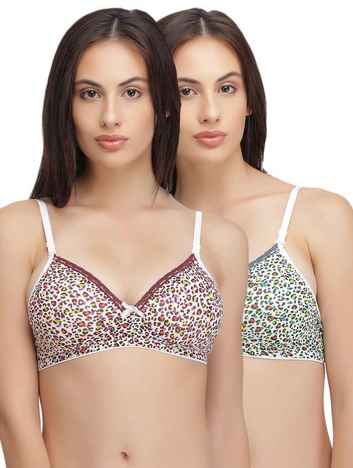 set of 2 multi colored printed bra - 14922673 - Very Small Image - 1