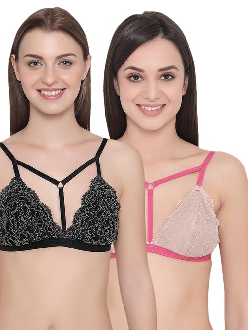 set of 2 multi colored lace bralette - 14922757 - Very Small Image - 1