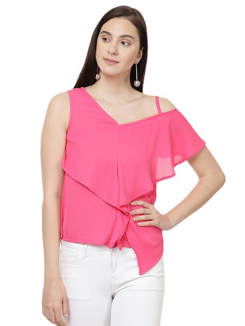 asymmetric layered polyester top - 14923844 - Very Small Image - 1