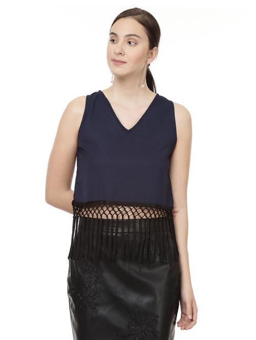 fringed lace sleeveless top - 14923860 - Very Small Image - 1