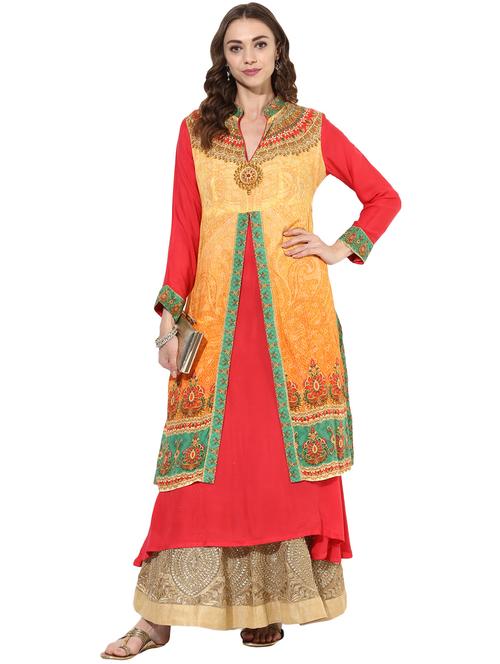 printed layered kurta - 14924530 - Very Small Image - 1