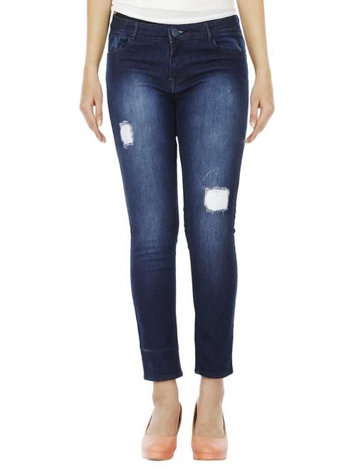 dark blue distressed denim jeans - 14924616 - Very Small Image - 1