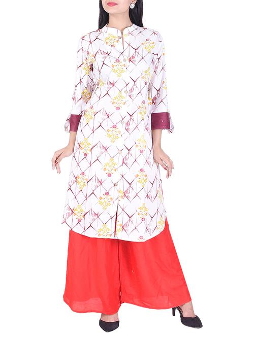 adesa pink rayon straight kurta - 14924633 - Very Small Image - 1