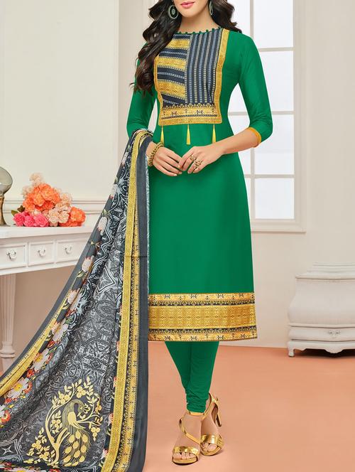 embellished unstitched churidaar suit - 14924655 - Very Small Image - 1