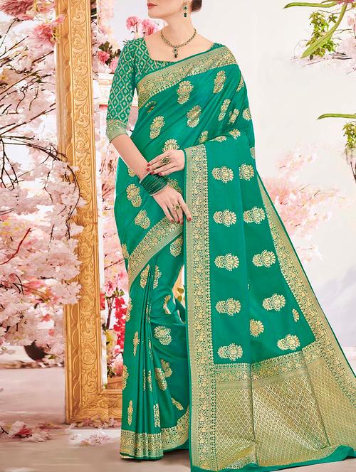 delicate golden zari banarasi saree with blouse - 14925864 - Very Small Image - 1