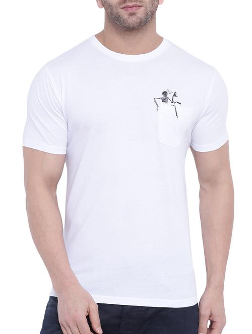 white printed pocket t-shirt - 14926551 - Very Small Image - 1