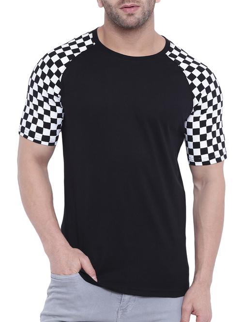 black cotton raglan t-shirt - 14926555 - Very Small Image - 1