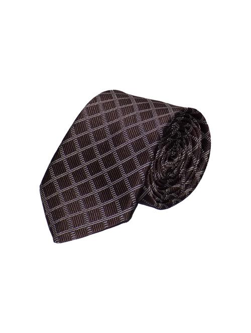 brown micro fiber tie with pocket square and cufflinks - 14928440 - Very Small Image - 1