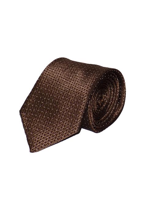 brown micro fiber tie with pocket square and cufflinks - 14928441 - Very Small Image - 1