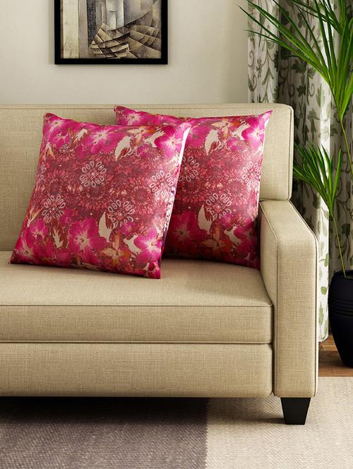 floral theme deco cushion cover set of 2 - 14928971 - Very Small Image - 1