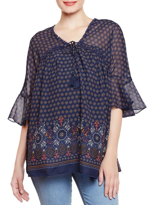 navy blue maternity wear top - 14929400 - Very Small Image - 1
