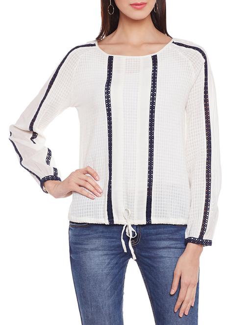 white checkered laced top - 14929456 - Very Small Image - 1