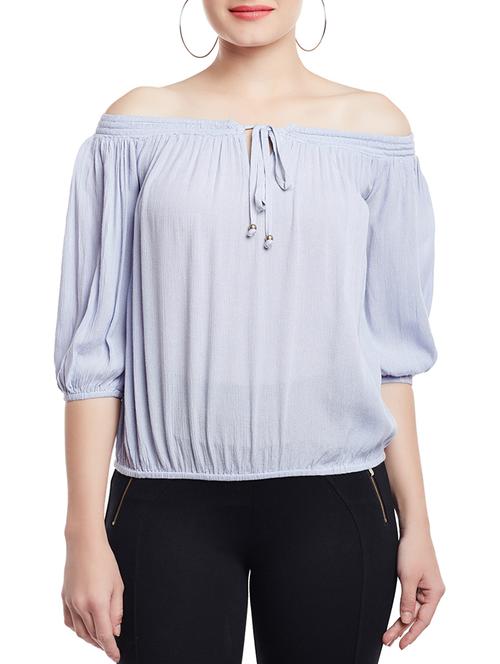 light blue off shoulder top - 14929457 - Very Small Image - 1