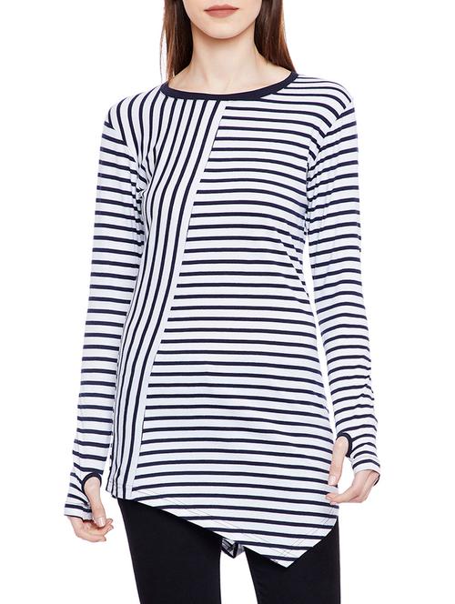thumb hole sleeved asymmetric tunic - 14929585 - Very Small Image - 1