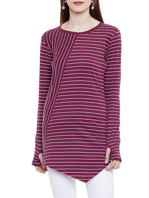 thumb hole sleeved asymmetric tunic - 14929593 - Very Small Image - 1