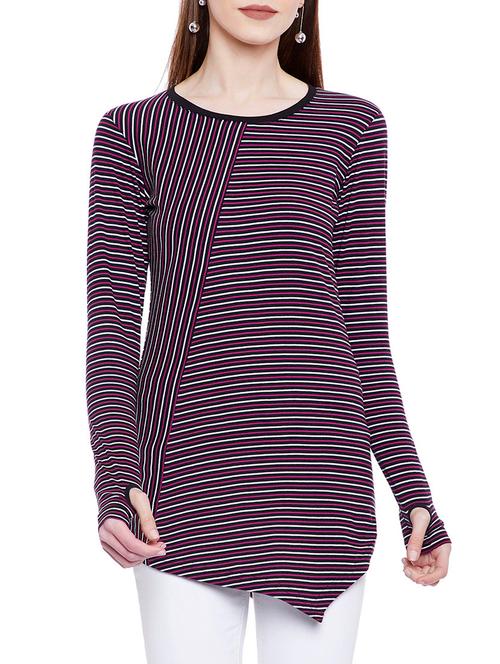 thumb hole sleeved asymmetric tunic - 14929595 - Very Small Image - 1
