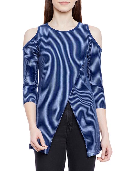 cold shoulder overlap tunic - 14929605 - Very Small Image - 1