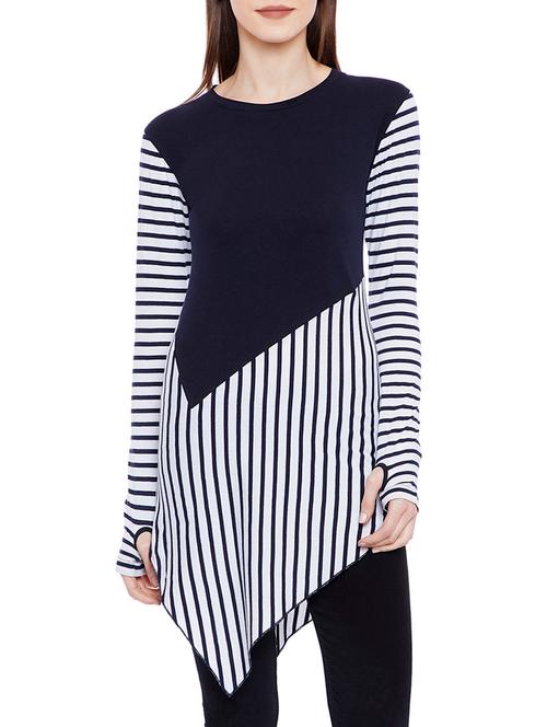 thumb hole sleeved asymmetric tunic - 14929626 - Very Small Image - 1