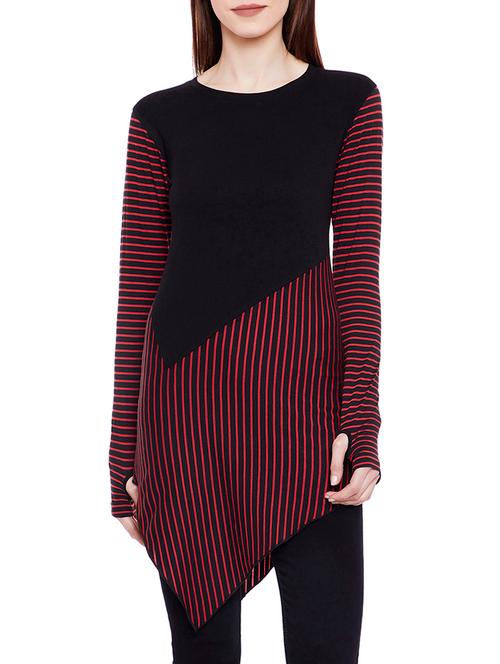 thumb hole sleeved striped tunic - 14929629 - Very Small Image - 1
