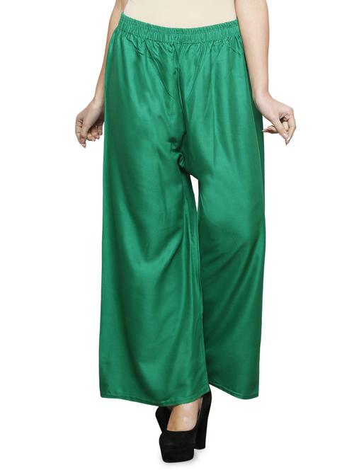 green solid palazzo - 14930754 - Very Small Image - 1