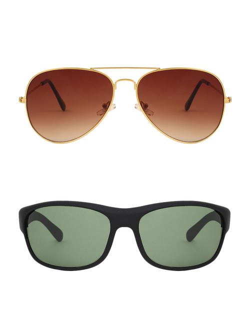 abner combo of aviator & wrap around sunglasses - 14930911 - Very Small Image - 1