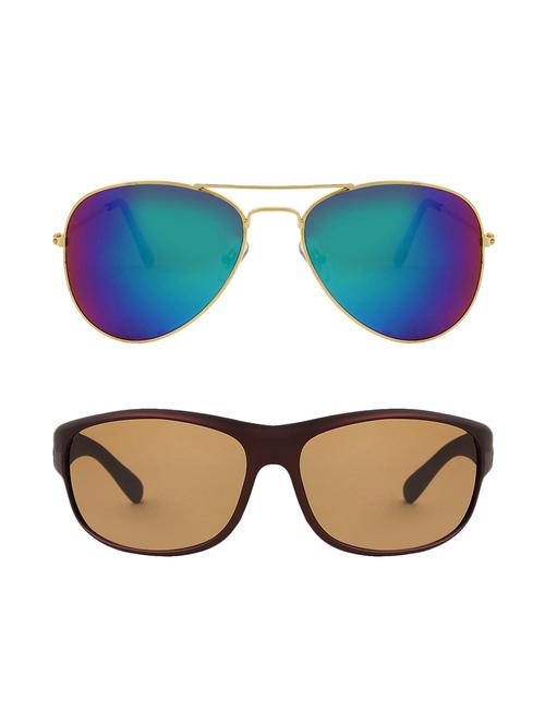 abner aviator, wrap around-around sunglasses (blue, brown) - 14931225 - Very Small Image - 1