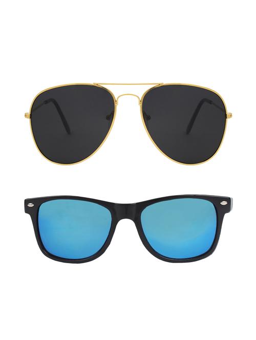 abner aviator, wayfarer sunglasses (black, blue) - 14931229 - Very Small Image - 1