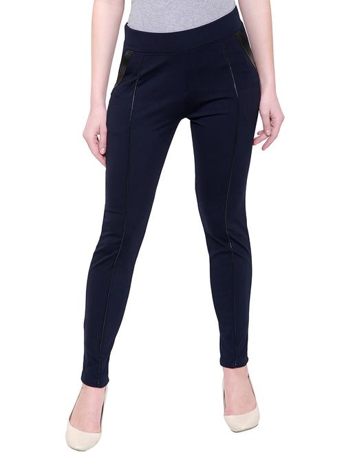 navy blue polyester jeggings - 14931439 - Very Small Image - 1