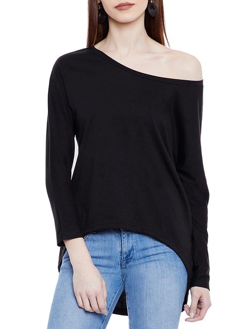 black cotton blend regular top - 14933092 - Very Small Image - 1