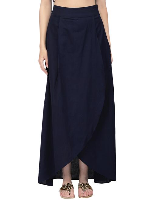 navy blue cotton tulip skirt - 14933098 - Very Small Image - 1