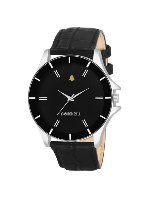 Golden Bell Original Black Dial Black Strap Analog Wrist Watch for Men - GB-1062 - 14933386 - Very Small Image - 1