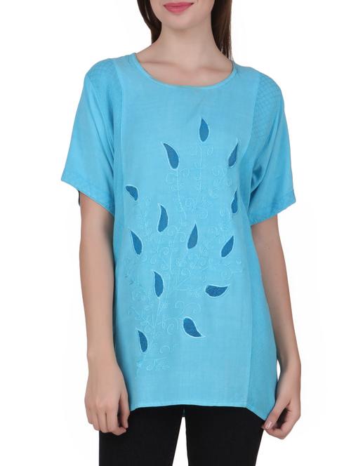 blue embroidered tunic - 14935798 - Very Small Image - 1