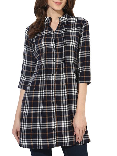 black checkered cotton tunic - 14935807 - Very Small Image - 1