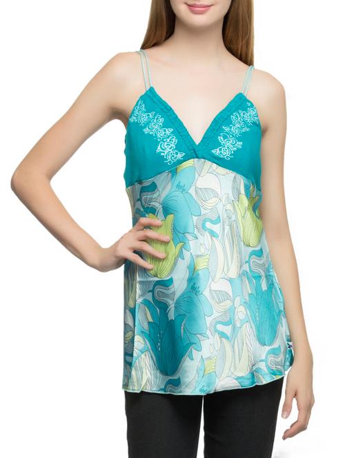 blue printed a-line tunic - 14936265 - Very Small Image - 1