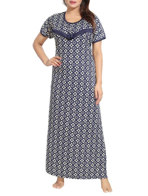 blue maternity nightwear gown - 14936285 - Very Small Image - 1