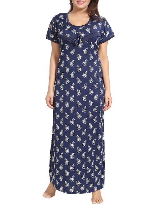 blue maternity nightwear gown - 14936286 - Very Small Image - 1