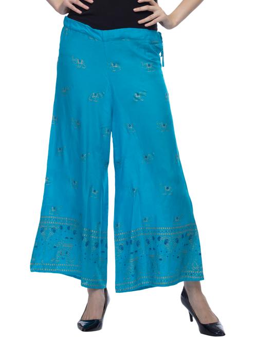 blue printed palazzo - 14936726 - Very Small Image - 1