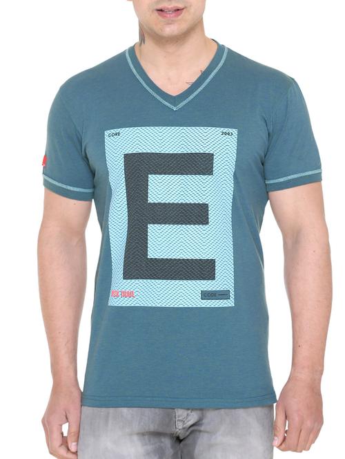 green cotton front print t-shirt - 14936787 - Very Small Image - 1