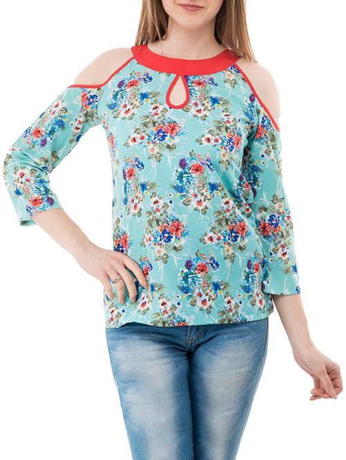 key hole front cold shoulder top - 14937770 - Very Small Image - 1